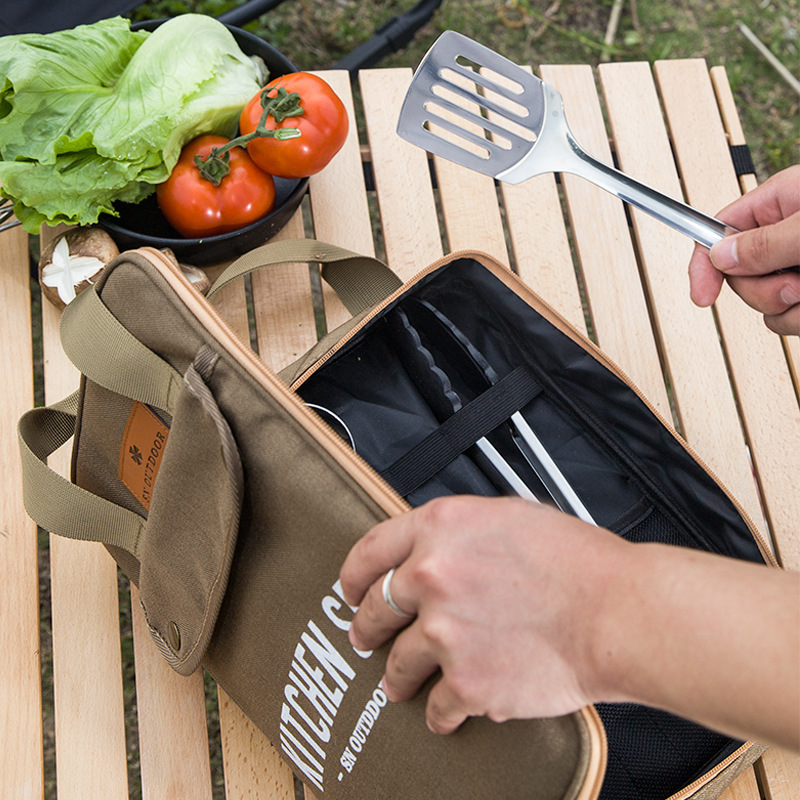Camping Cooking Tool Set - Ensemble de 8 ustensiles de cuisine
