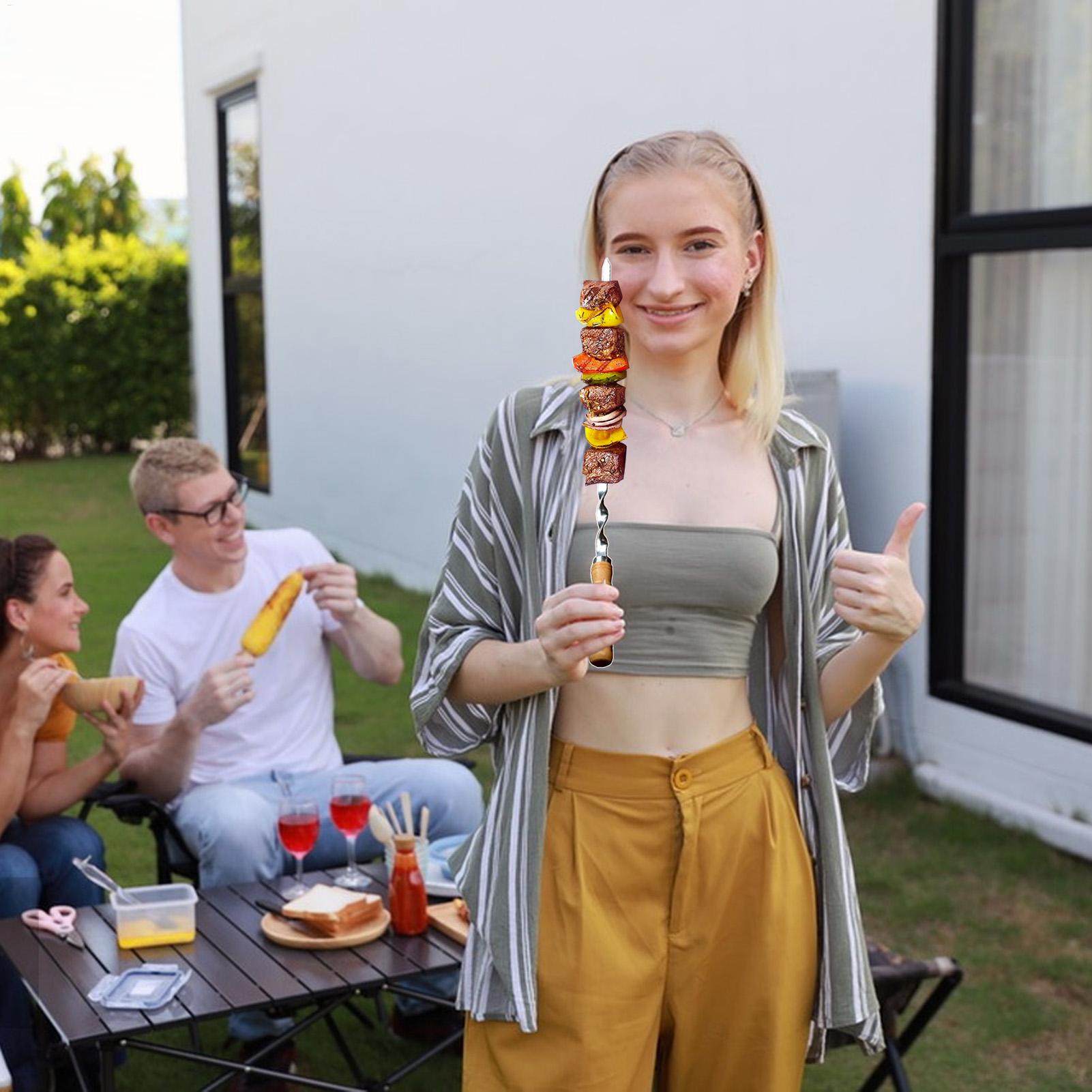 Camping Cooking Vegetables - Brochettes de barbecue en métal, 6