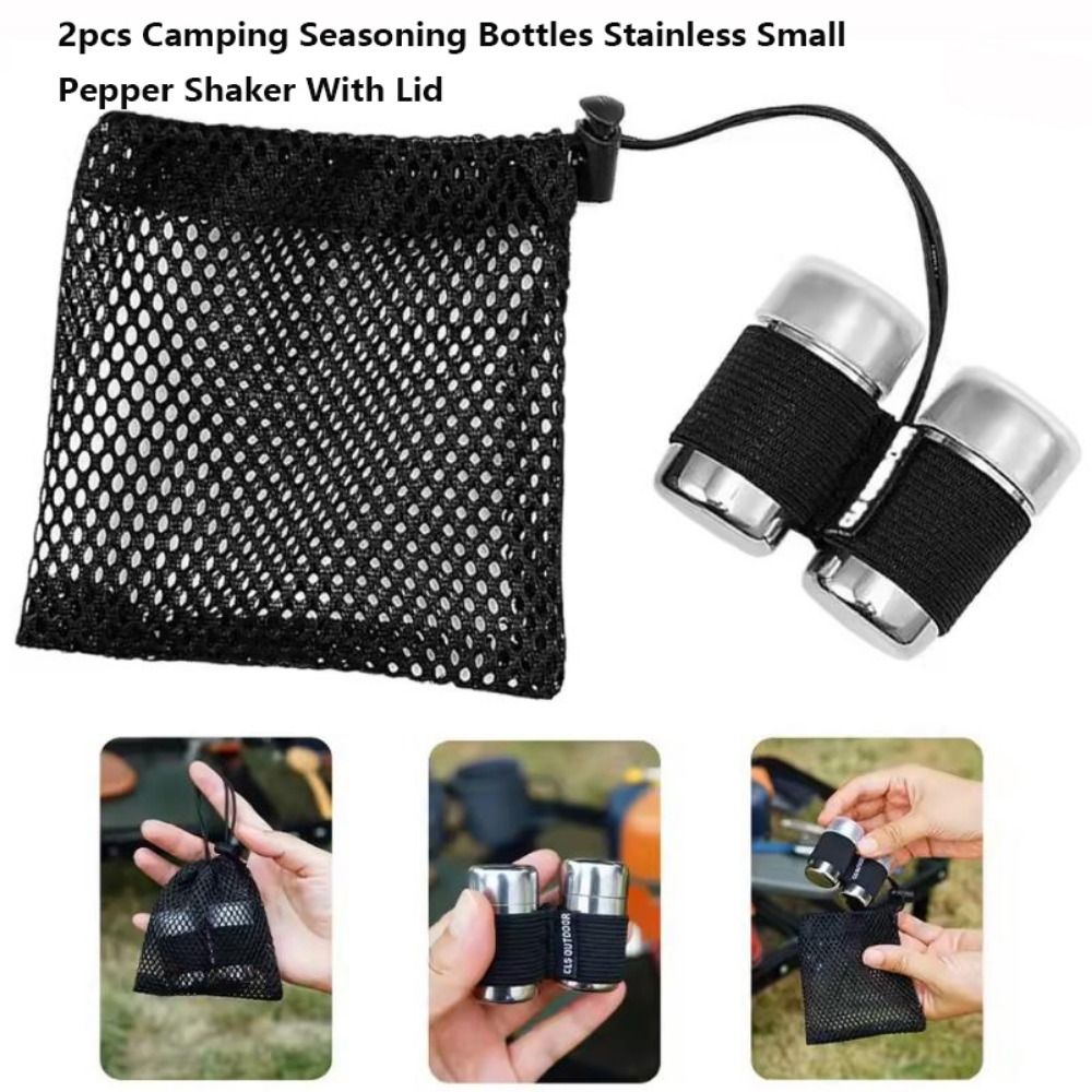 Camping Cooking Multi Tool - 2 bouteilles à épices en acier
