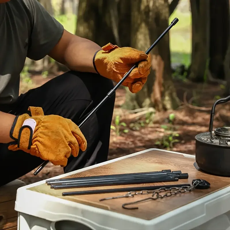 Camping Cooking Multi Tool - Support de cuisson triangulaire portable pour