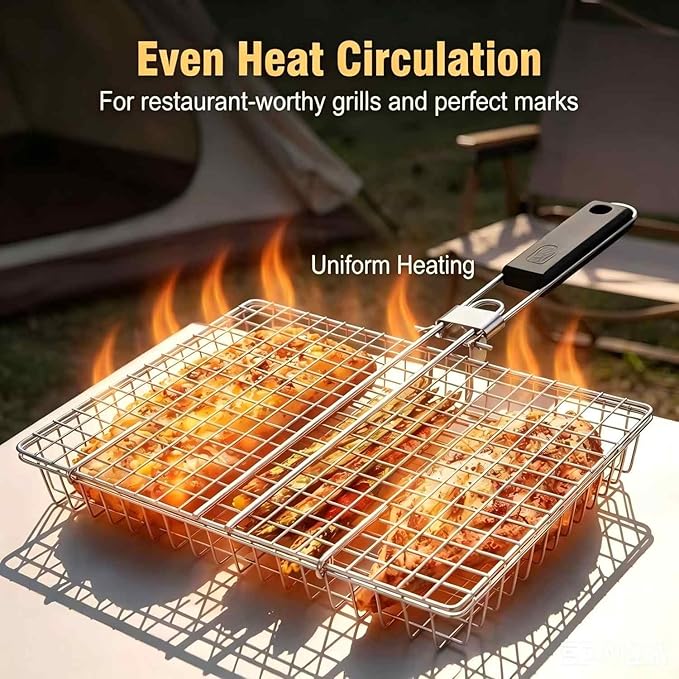 Camping Cooking Vegetables - Panier de cuisson pliable portable grand