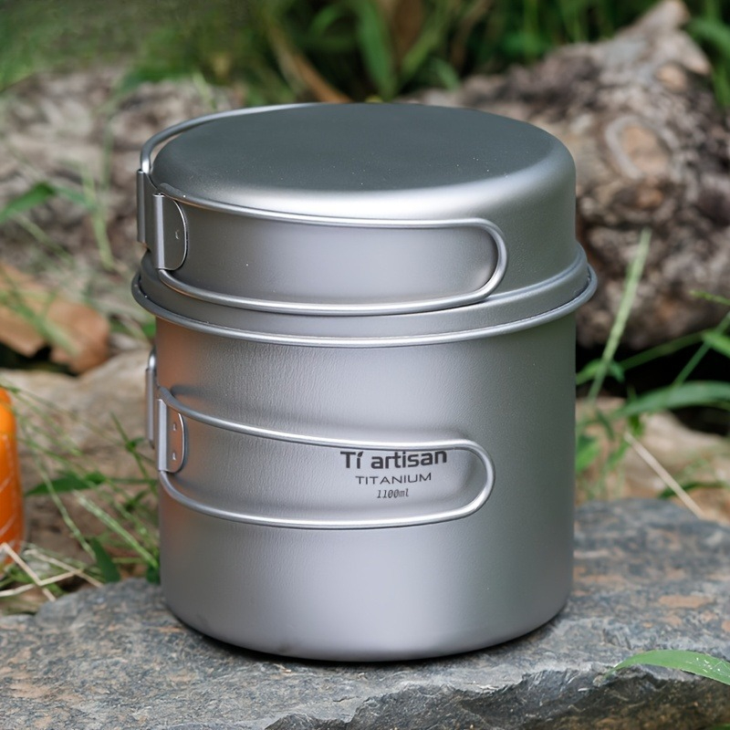 Camping Cooking Set Lightweight - Ensemble de casseroles en titane pur