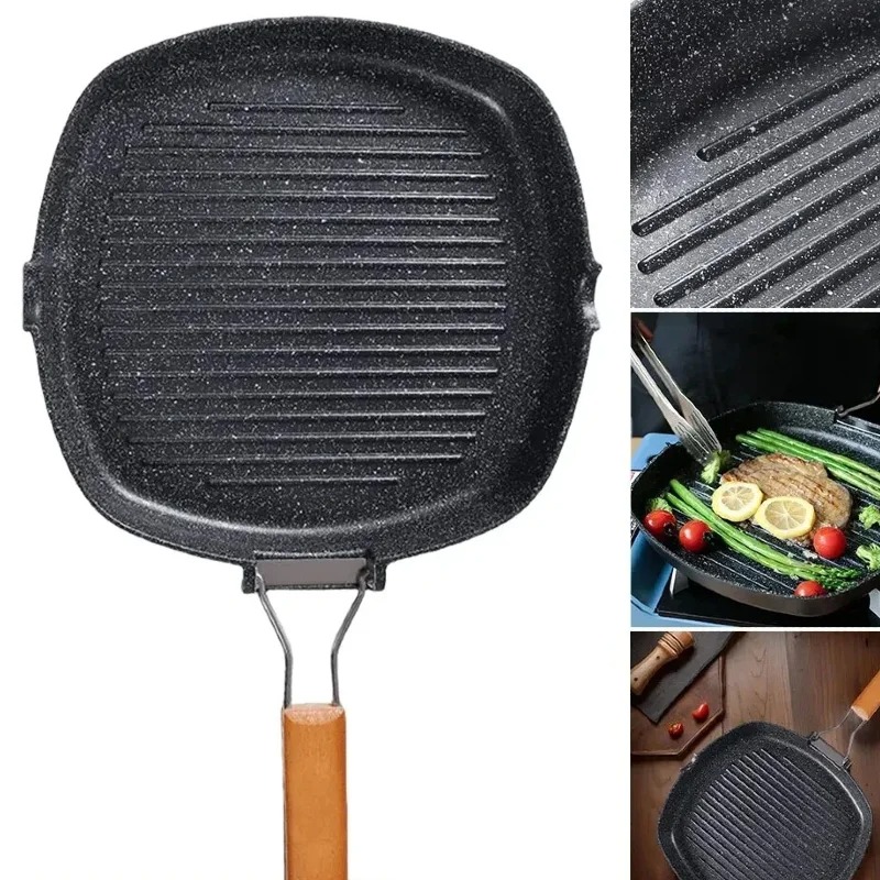 Skillet Cast Iron Camp - Poêle à griller carrée avec poignée