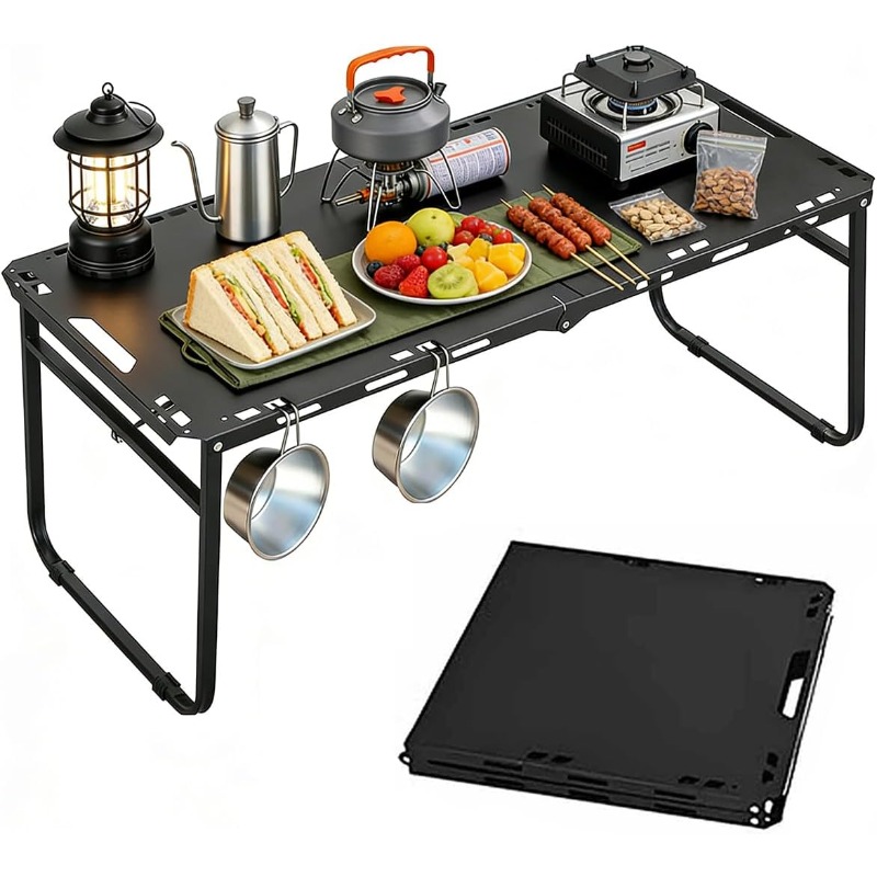 Camping Outdoor Cooking Table - Table de camping pliable réglable portable