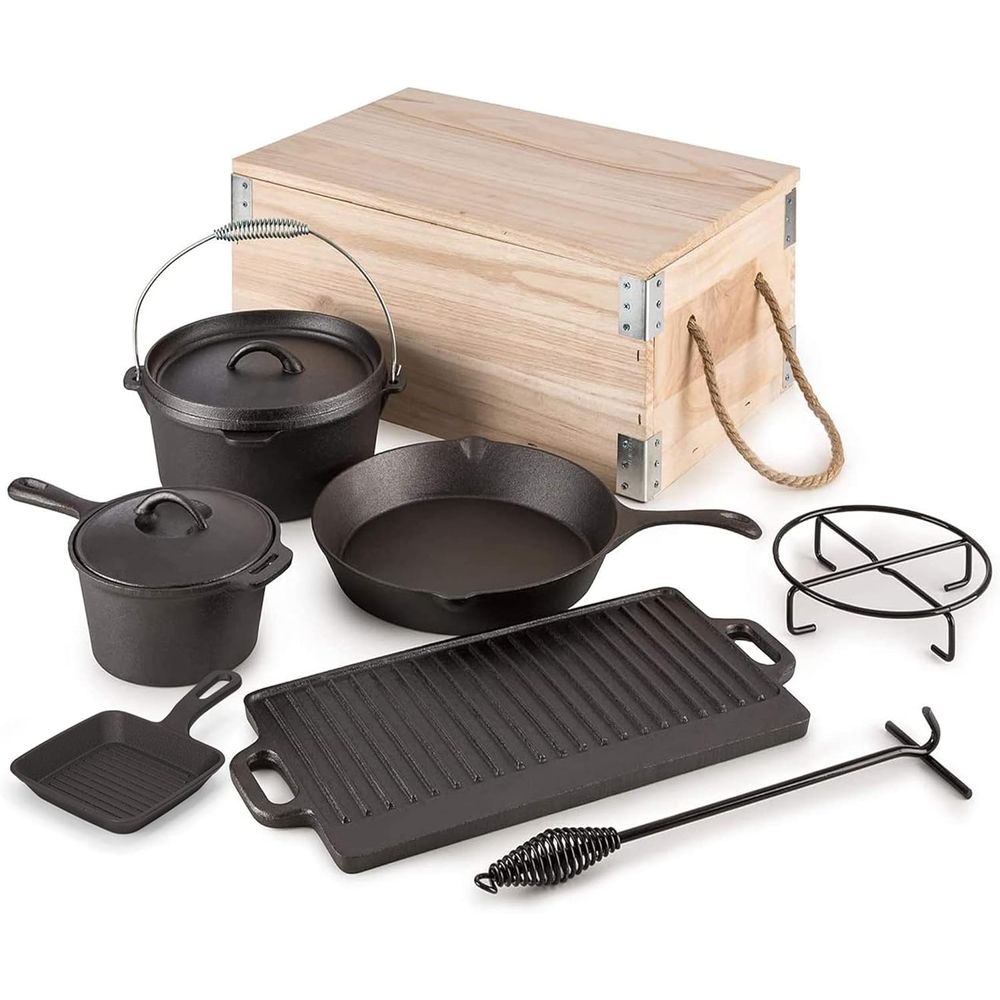 Camping Cooking Dutch Oven - Ensemble de cuisson 8 pièces en
