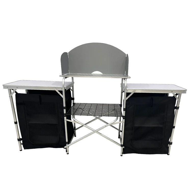 Camping Outdoor Cooking Table - Table de cuisine pliante portable en