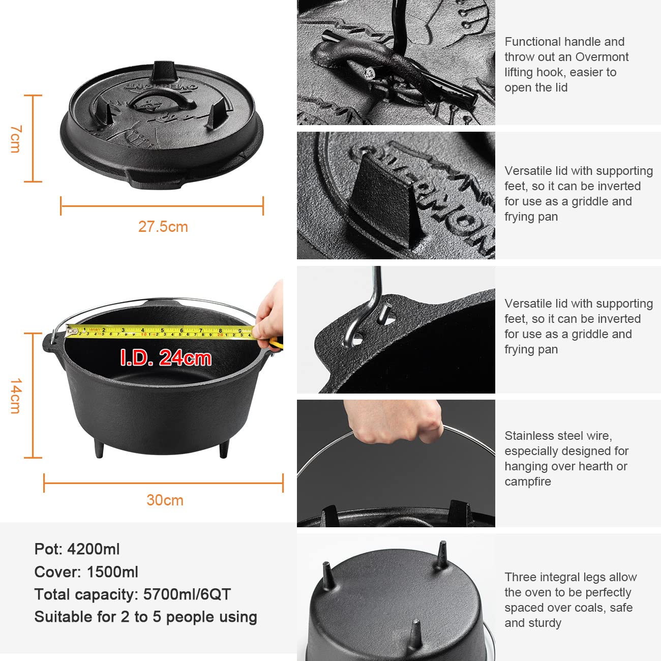 Four hollandais de camping de  - Camping Cooking Dutch Oven avis et prix