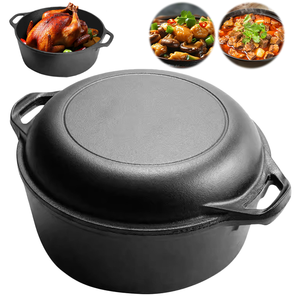Casserole en fonte 2 en 1 avec - Skillet Cast Iron Camp avis et prix