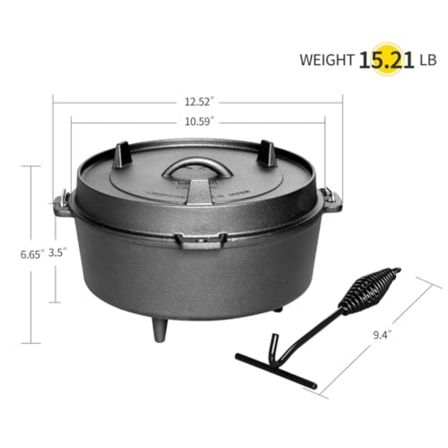 Cocotte en fonte pré-assaisonn - Camping Cooking Dutch Oven avis et prix