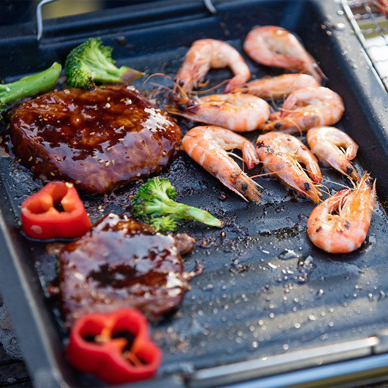 Poêle à griller carrée épaisse - Camping Cooking Handle avis et prix
