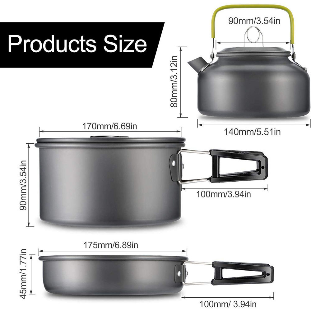 Ensemble de vaisselle de campi - Camping Cooking Set Lightweight avis et prix