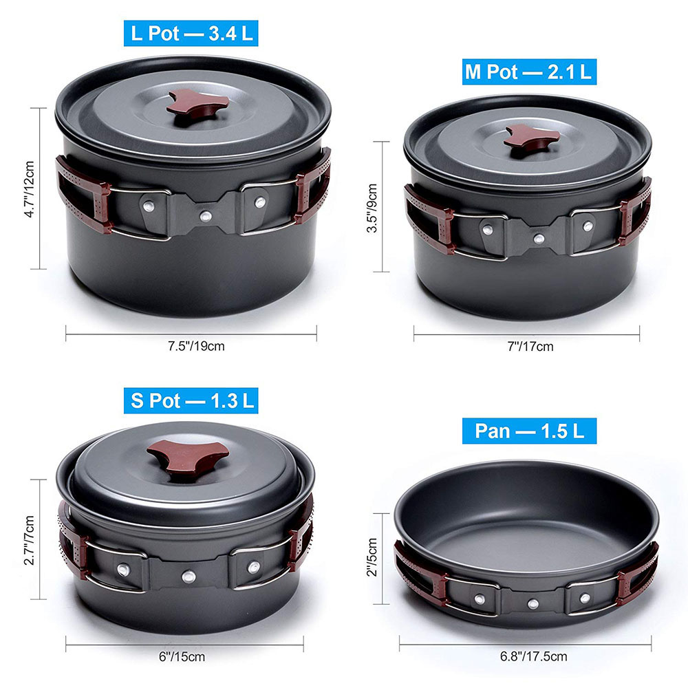 Kit de batterie de cuisine de  - Camping Cooking Set Lightweight avis et prix